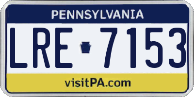 PA license plate LRE7153