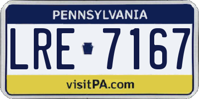 PA license plate LRE7167