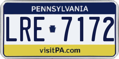 PA license plate LRE7172