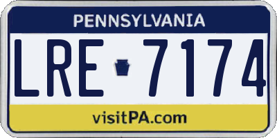 PA license plate LRE7174