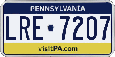 PA license plate LRE7207