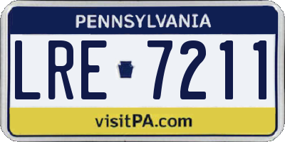 PA license plate LRE7211