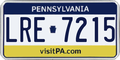 PA license plate LRE7215