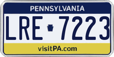 PA license plate LRE7223