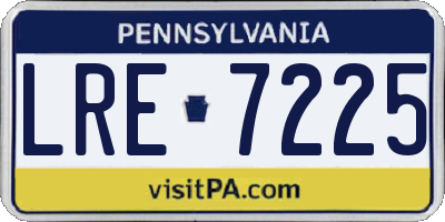 PA license plate LRE7225