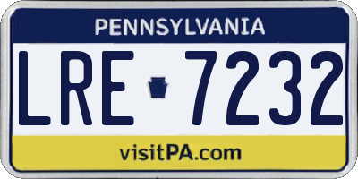 PA license plate LRE7232