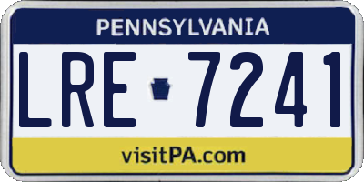 PA license plate LRE7241