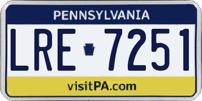 PA license plate LRE7251