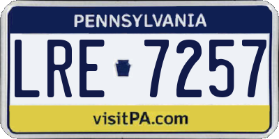 PA license plate LRE7257
