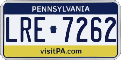 PA license plate LRE7262