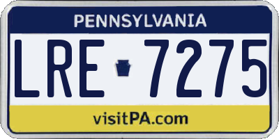 PA license plate LRE7275
