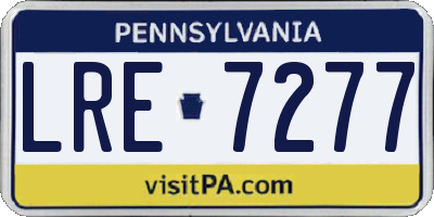 PA license plate LRE7277
