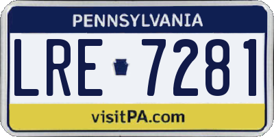 PA license plate LRE7281