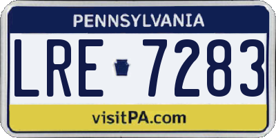 PA license plate LRE7283