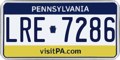 PA license plate LRE7286