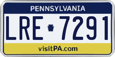 PA license plate LRE7291
