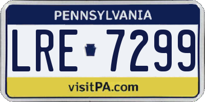 PA license plate LRE7299