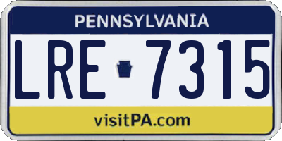 PA license plate LRE7315
