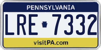 PA license plate LRE7332