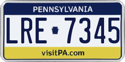 PA license plate LRE7345