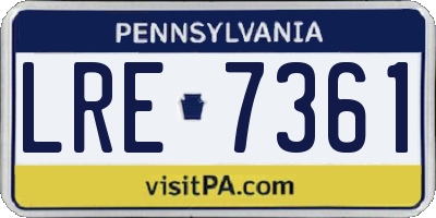 PA license plate LRE7361