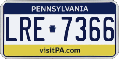 PA license plate LRE7366