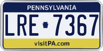PA license plate LRE7367