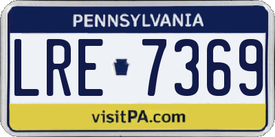 PA license plate LRE7369