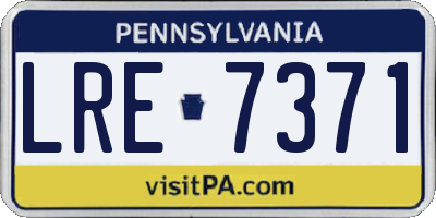 PA license plate LRE7371
