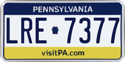 PA license plate LRE7377