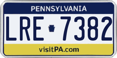 PA license plate LRE7382