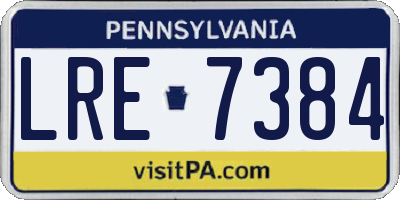 PA license plate LRE7384