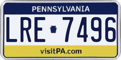 PA license plate LRE7496