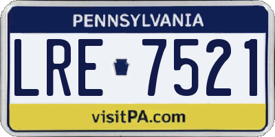 PA license plate LRE7521