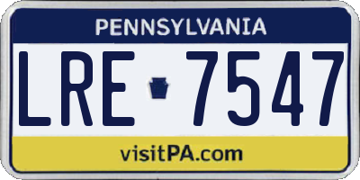 PA license plate LRE7547