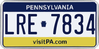 PA license plate LRE7834