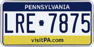 PA license plate LRE7875