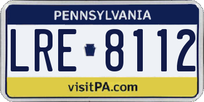 PA license plate LRE8112