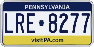 PA license plate LRE8277