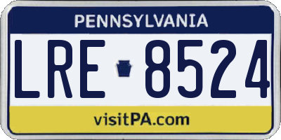 PA license plate LRE8524