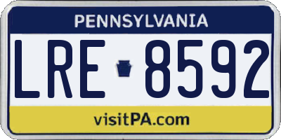 PA license plate LRE8592
