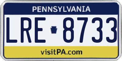 PA license plate LRE8733
