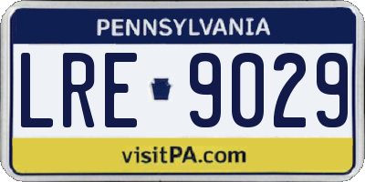 PA license plate LRE9029