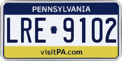 PA license plate LRE9102