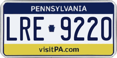 PA license plate LRE9220