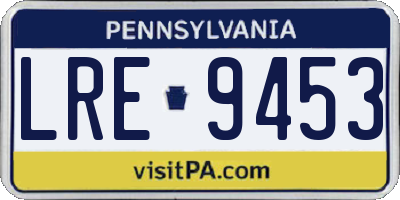 PA license plate LRE9453