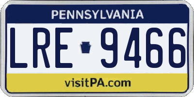 PA license plate LRE9466