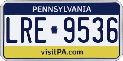 PA license plate LRE9536