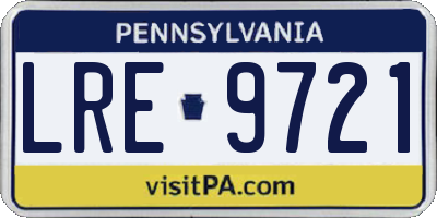 PA license plate LRE9721