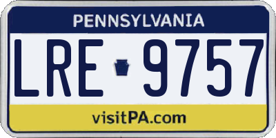 PA license plate LRE9757